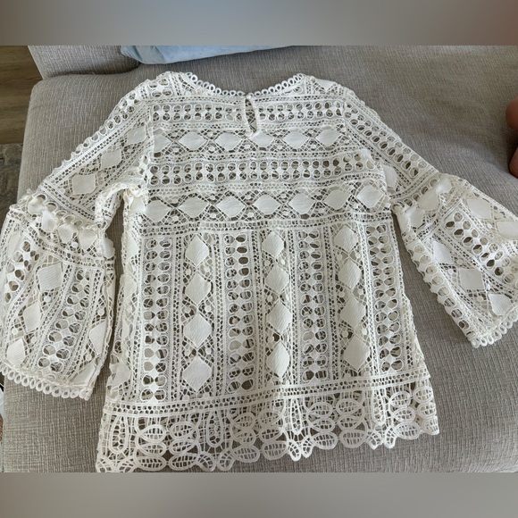 Ellison White Embellished 3/4 Sleeve Blouse - Picture 3 of 4